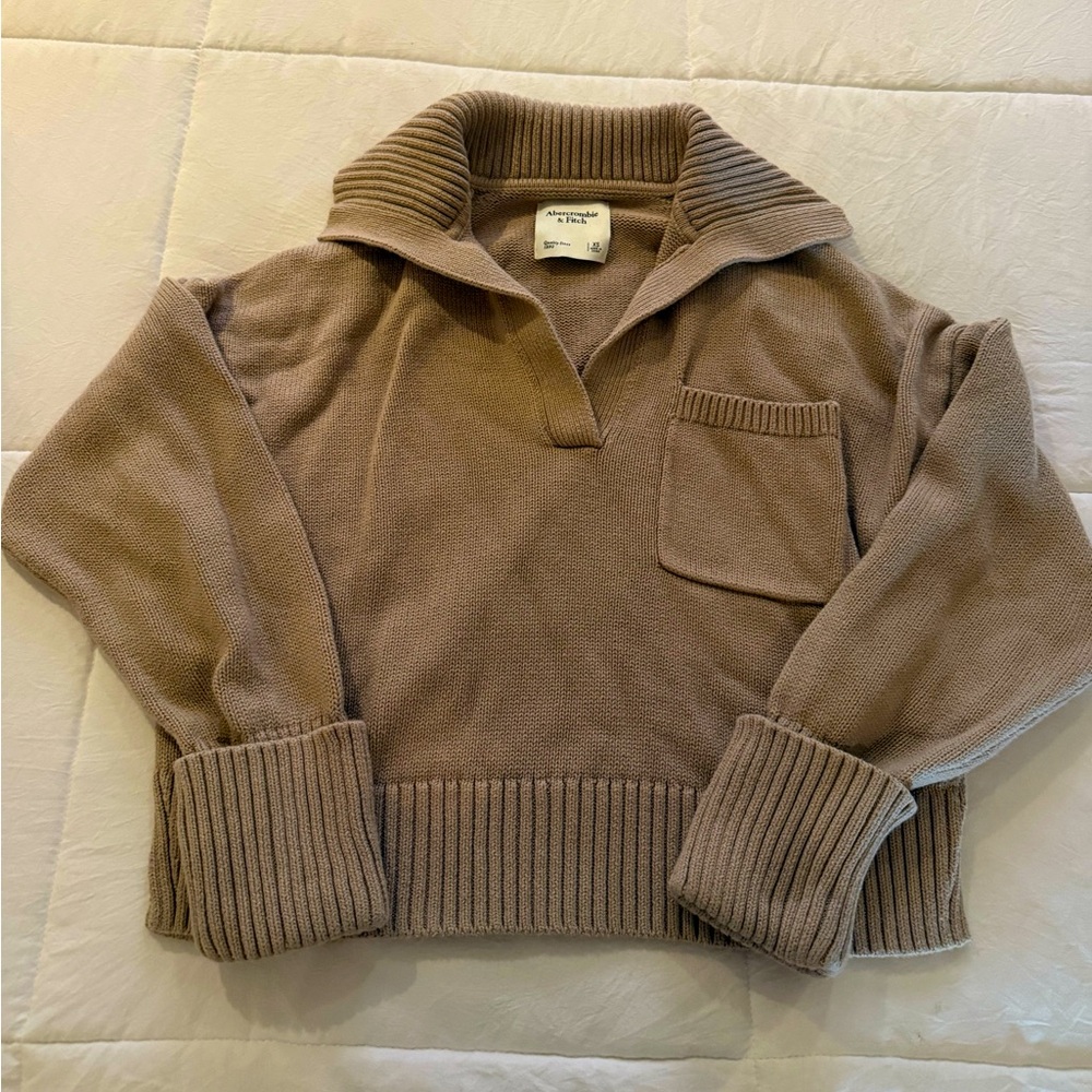 Abercrombie Tan Collared Sweater
